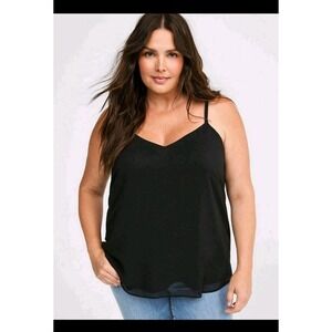 Torrid Black Sophie Chiffon Double Layer Cami SZ 2X Whimsigoth Fairycore Festive